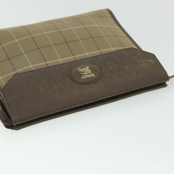 Burberrys Nova Check Clutch Bag Nylon Canvas Brown - Picture 5 of 16